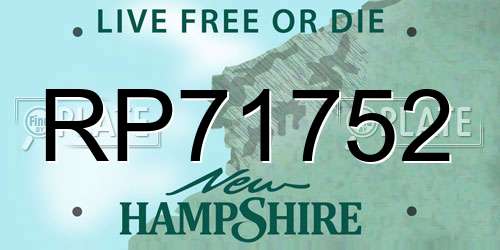 RP71752 New Hampshire License Plate