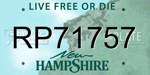 RP71757 New Hampshire License Plate