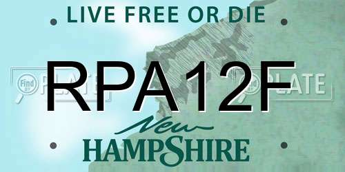 RPA12F New Hampshire License Plate