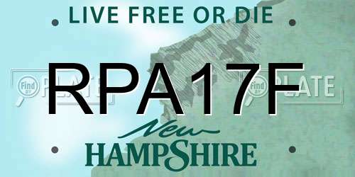 RPA17F New Hampshire License Plate