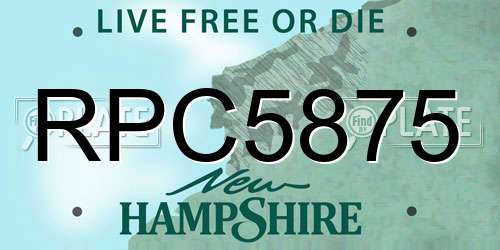 RPC5875 New Hampshire License Plate