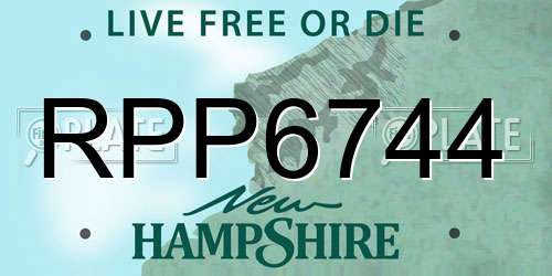 RPP6744 New Hampshire License Plate