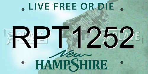 RPT1252 New Hampshire License Plate