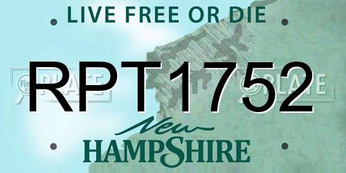 RPT1752 New Hampshire License Plate