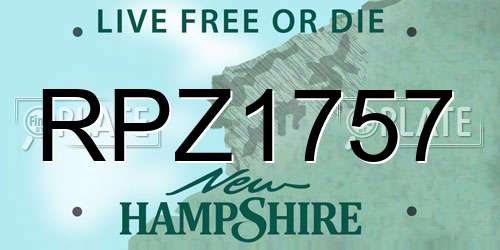 RPZ1757 New Hampshire License Plate