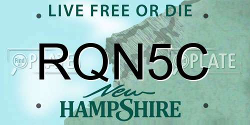 RQN5C New Hampshire License Plate