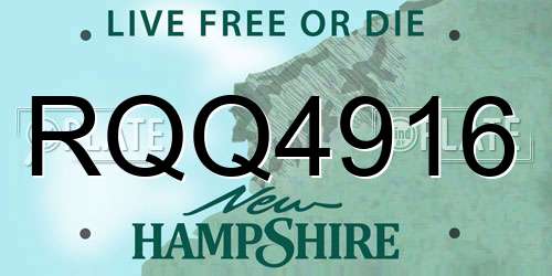 RQQ4916 New Hampshire License Plate