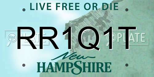 RR1Q1T New Hampshire License Plate