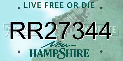 RR27344 New Hampshire License Plate