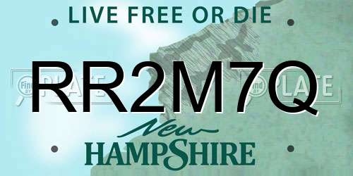 RR2M7Q New Hampshire License Plate