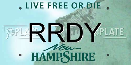 RRDY New Hampshire License Plate