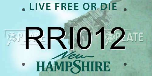 RRI012 New Hampshire License Plate