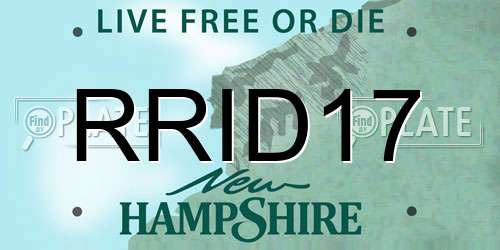 RRID17 New Hampshire License Plate