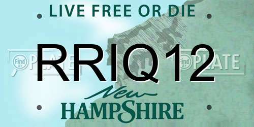 RRIQ12 New Hampshire License Plate