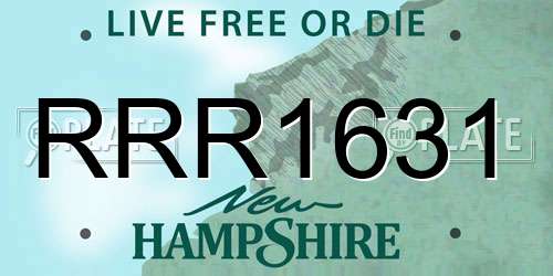 RRR1631 New Hampshire License Plate