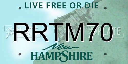 RRTM70 New Hampshire License Plate