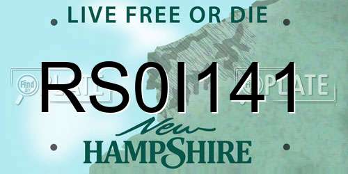 RS0I141 New Hampshire License Plate