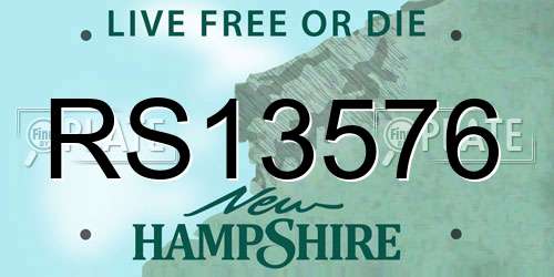 RS13576 New Hampshire License Plate