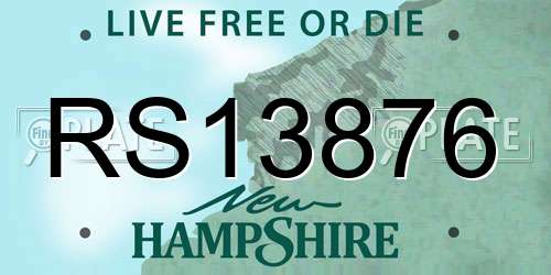 RS13876 New Hampshire License Plate