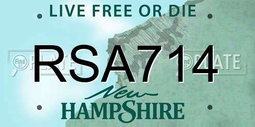 RSA714 New Hampshire License Plate