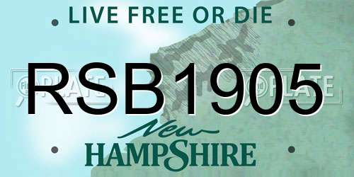 RSB1905 New Hampshire License Plate