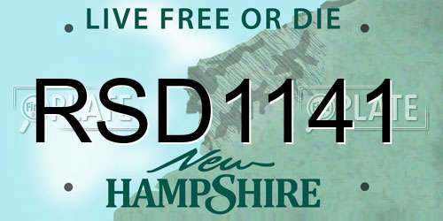 RSD1141 New Hampshire License Plate