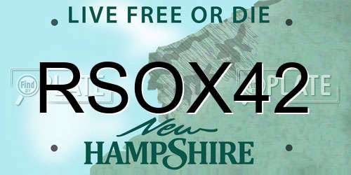 RSOX42 New Hampshire License Plate