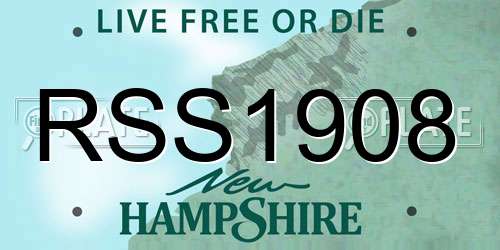 RSS1908 New Hampshire License Plate