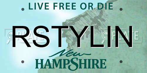 RSTYLIN New Hampshire License Plate