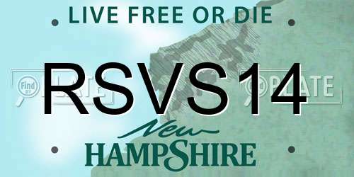 RSVS14 New Hampshire License Plate