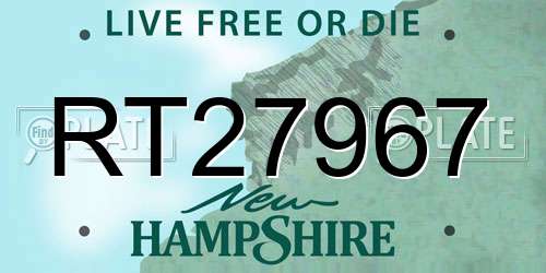 RT27967 New Hampshire License Plate