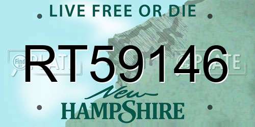 RT59146 New Hampshire License Plate