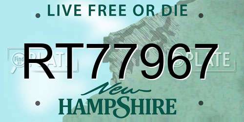 RT77967 New Hampshire License Plate