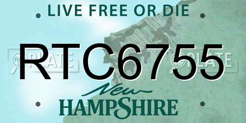 RTC6755 New Hampshire License Plate