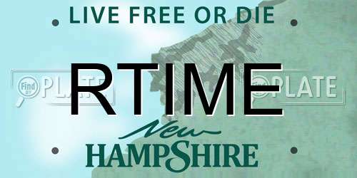 RTIME New Hampshire License Plate