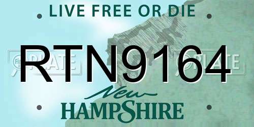 RTN9164 New Hampshire License Plate