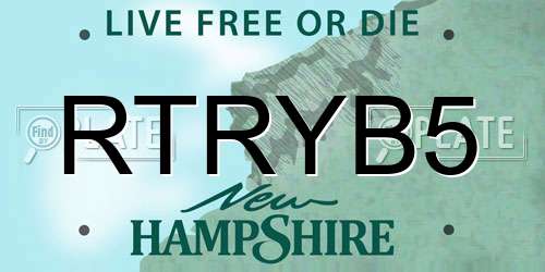 RTRYB5 New Hampshire License Plate