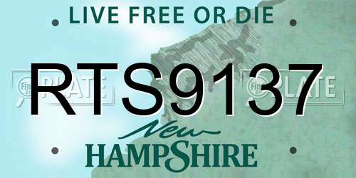 RTS9137 New Hampshire License Plate