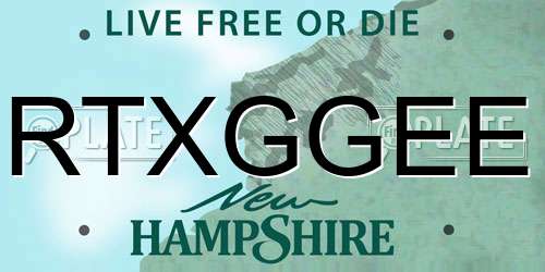 RTXGGEE New Hampshire License Plate
