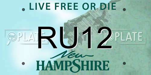 RU12 New Hampshire License Plate