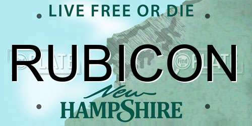 RUBICON New Hampshire License Plate