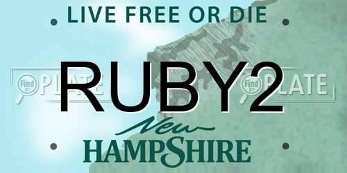 RUBY2 New Hampshire License Plate