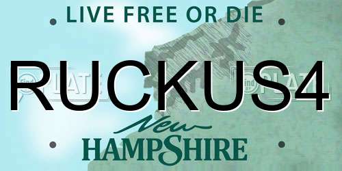 RUCKUS4 New Hampshire License Plate