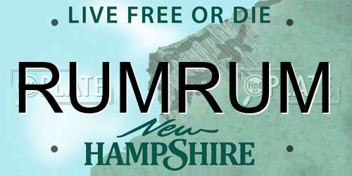 RUMRUM New Hampshire License Plate