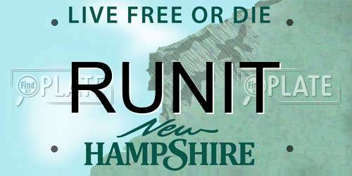 RUNIT New Hampshire License Plate