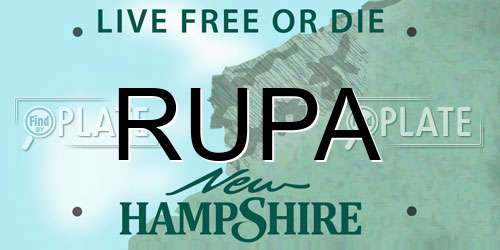 RUPA New Hampshire License Plate