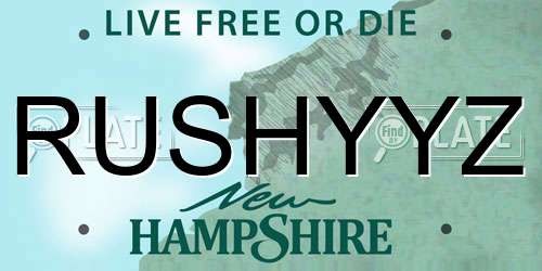 RUSHYYZ New Hampshire License Plate