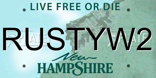 RUSTYW2 New Hampshire License Plate
