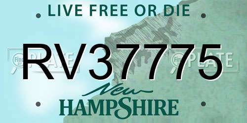 RV37775 New Hampshire License Plate