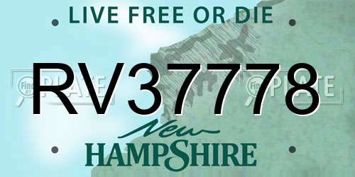 RV37778 New Hampshire License Plate